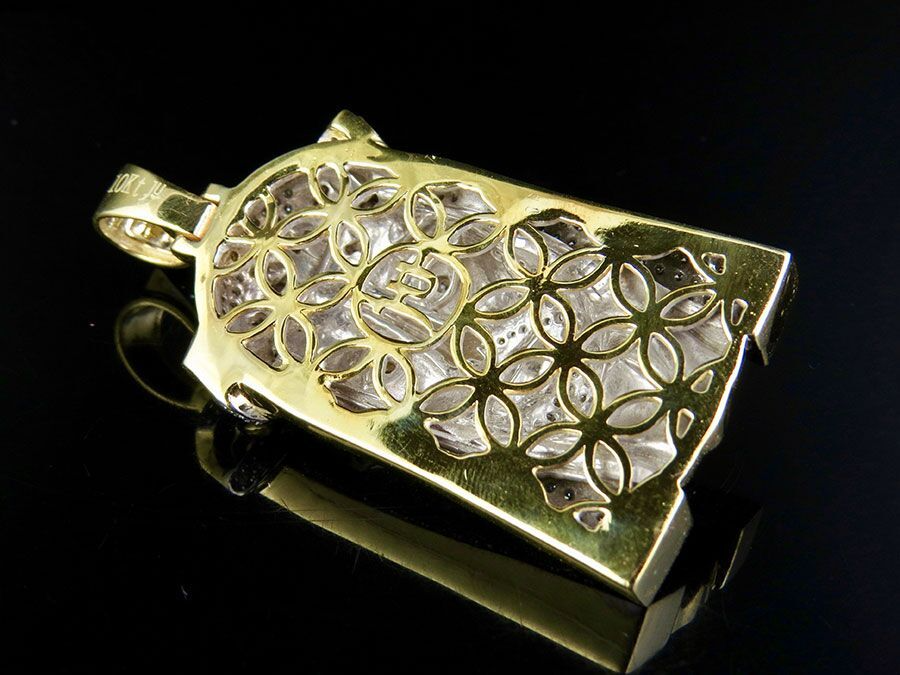 2 CTW Gold Lab Grown Diamond Cuban Link Jesus Pendant