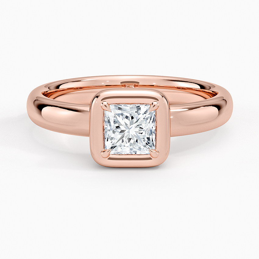 1/2 CT Lab Grown Diamond Bezel Set Solitaire Engagement Ring