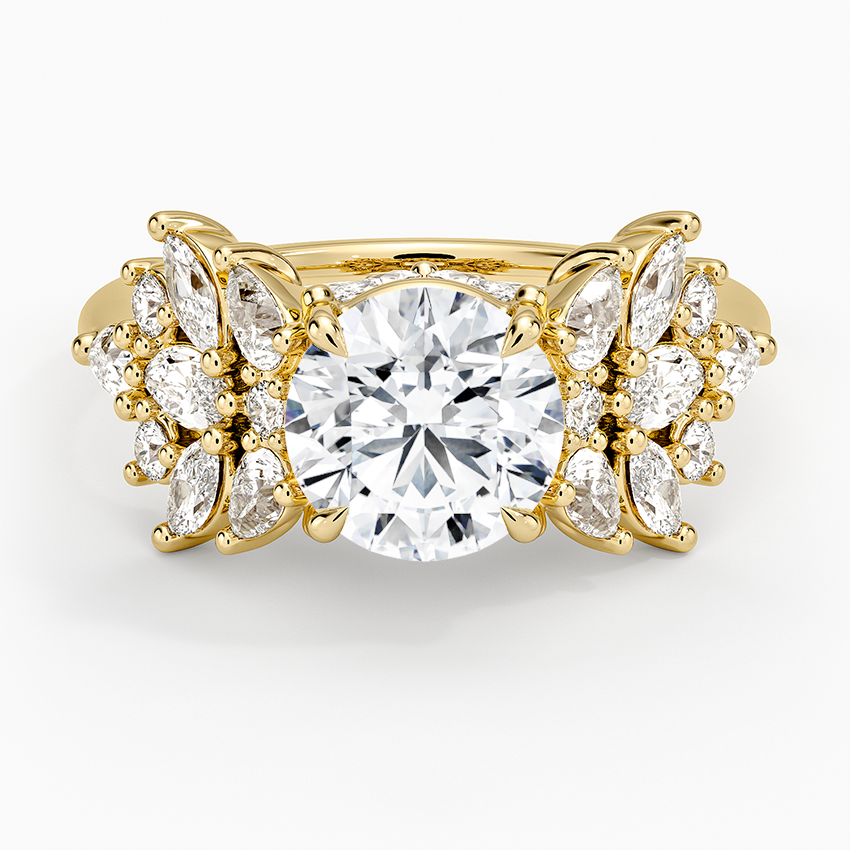 1 1/2 CT Lab Grown Diamond Cluster Engagament Ring
