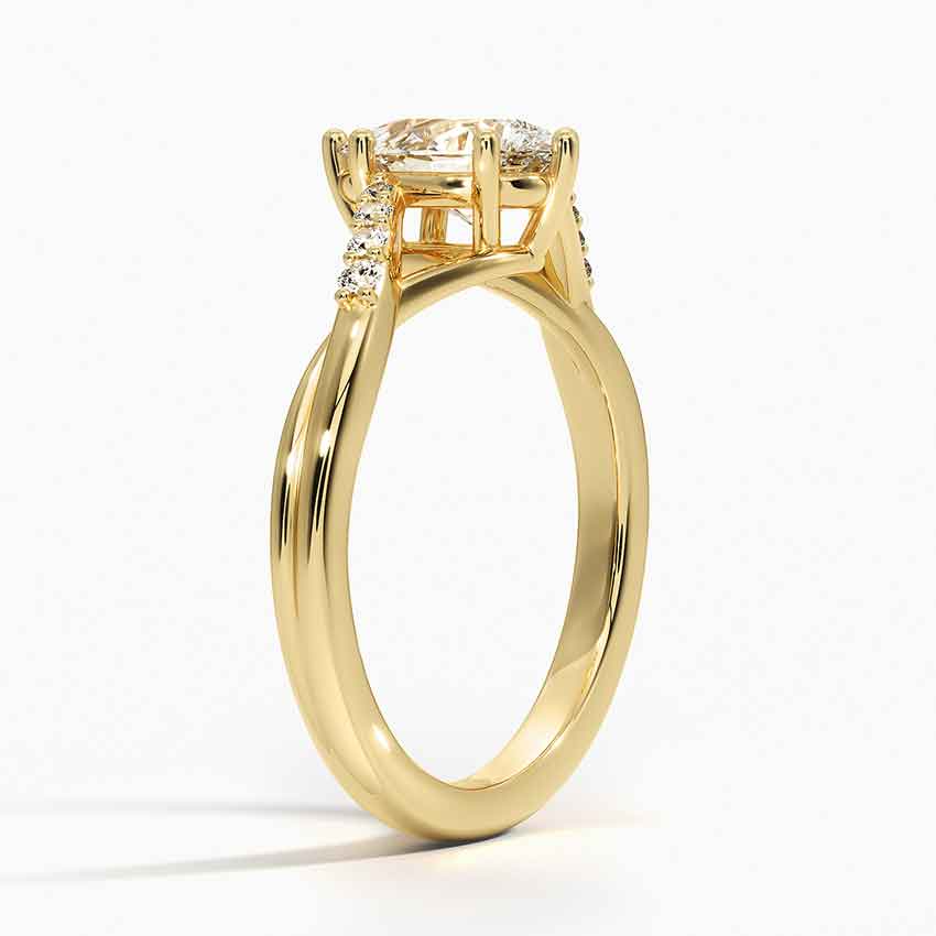 1 CT Lab Grown Diamond Pear Cut Twisted 18k Gold Ring