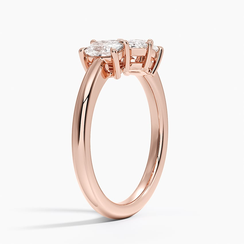 1/2 CT Three Stone Diamond 18k Yellow Gold Marquise Lab Grown Ring