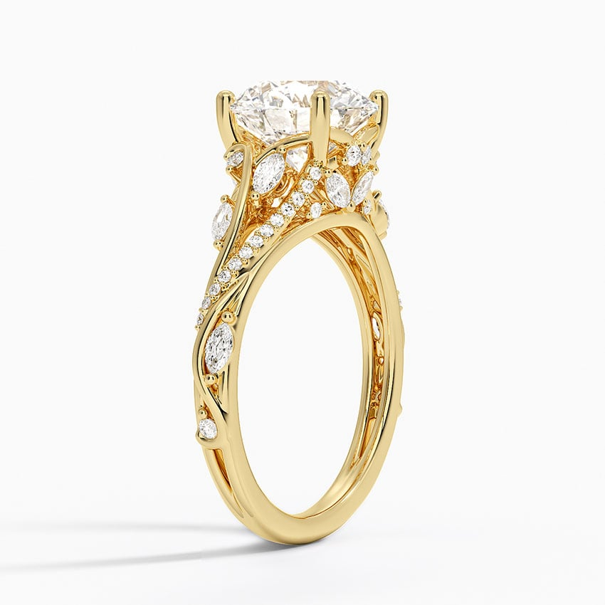 2 1/2 CT Milgrain Lab Grown Diamond Cluster Engagement Ring