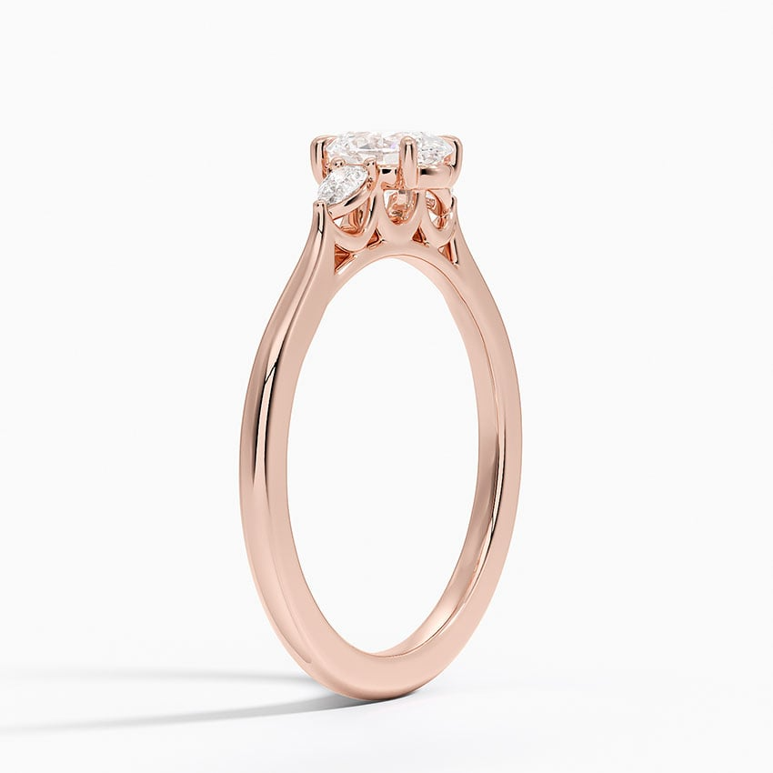 1/2 CT 3 Stone Lab Grown Diamond Solid Gold Engagement Ring