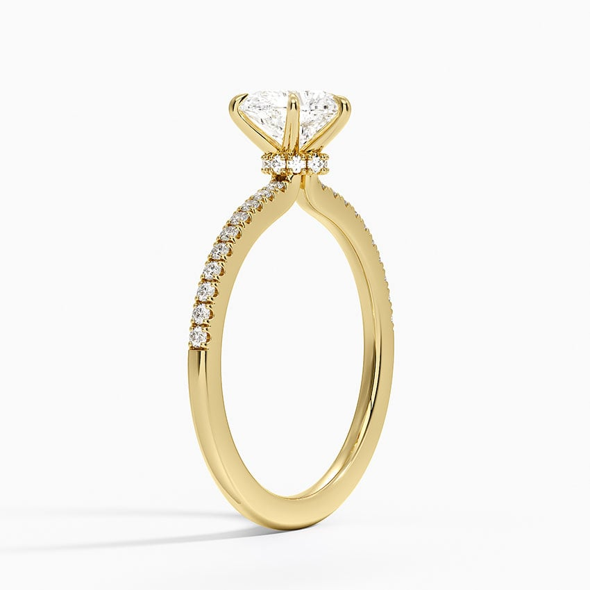 1 CT Lab Grown Diamond Half Eternity Hidden Halo Ring