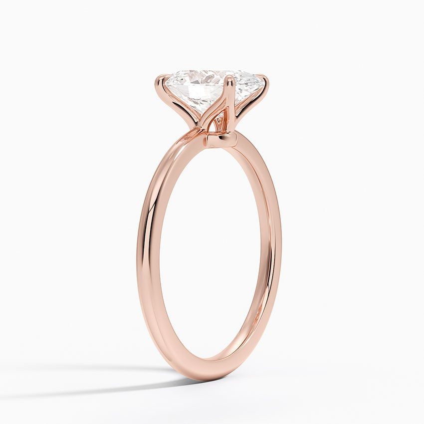 1 1/2 CT 1.5mm Ring Lab Grown Diamond Yellow Gold Solitaire Engagement Ring
