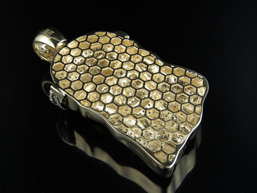 Men's Jesus Face Gold Lab Grown Diamond Pendant