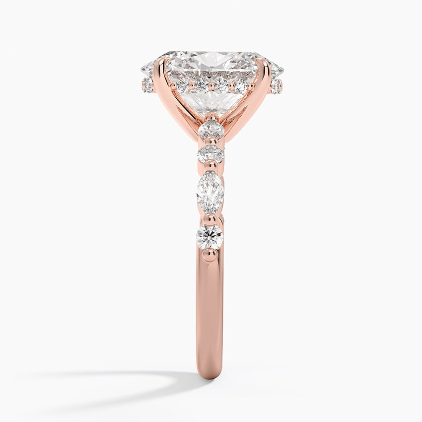 3 CT Half Eternity Lab Grown Diamond Hidden Halo Ring