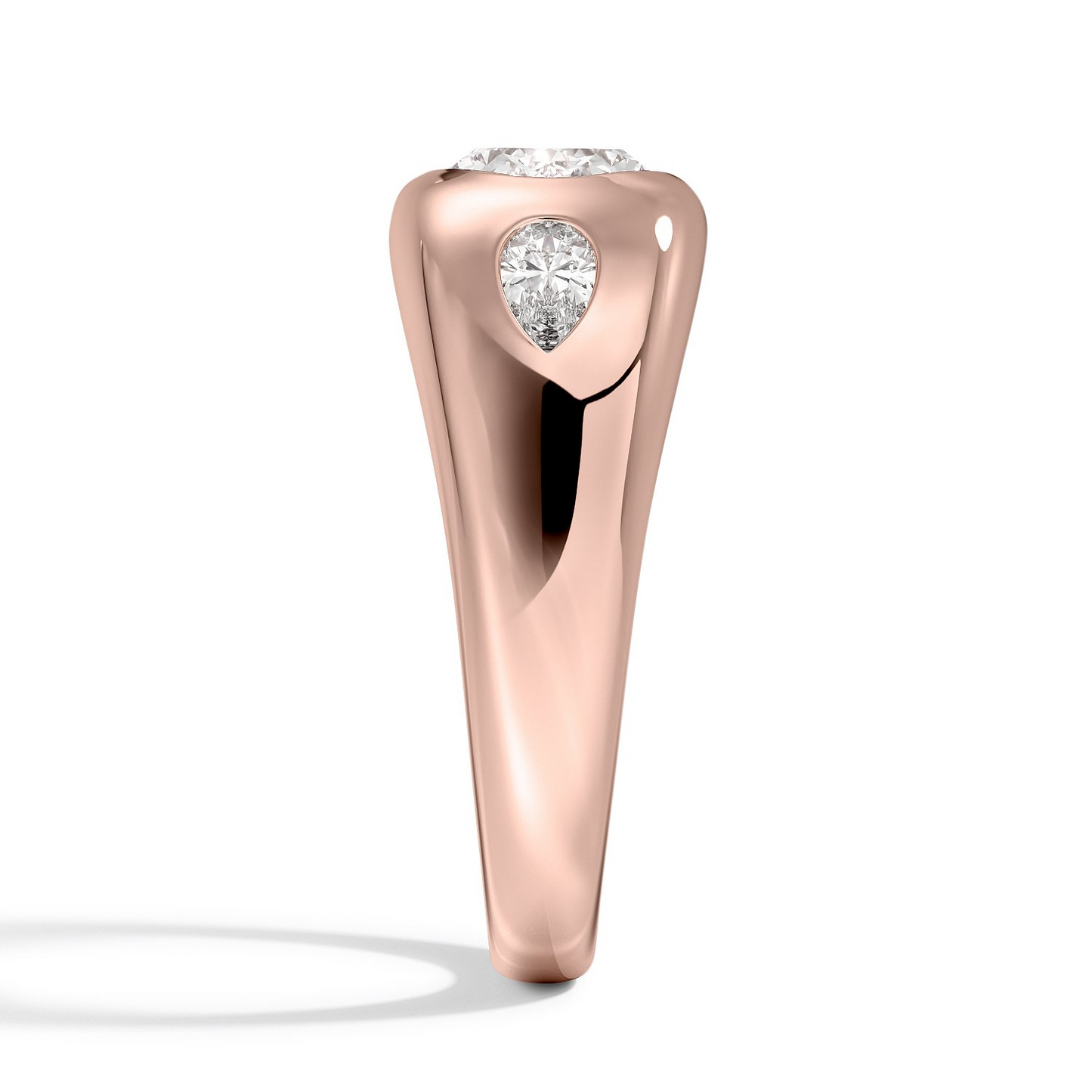 1 1/2 CT 18K Gold Lab Grown Diamond Dom Bezel Ring
