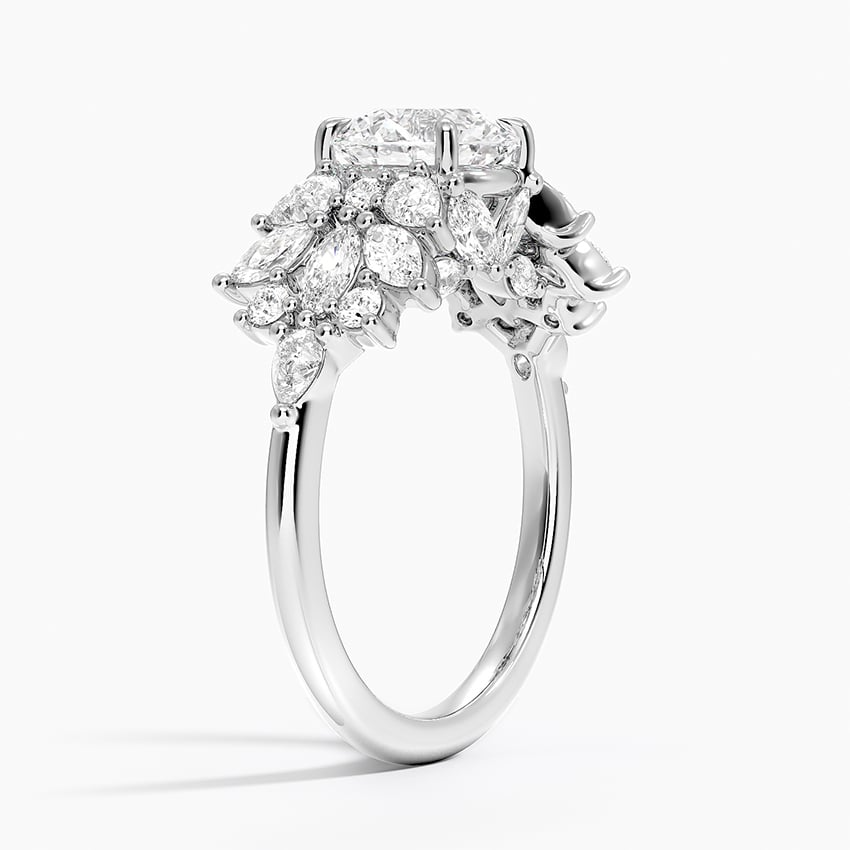 1 1/2 CT Lab Grown Diamond Cluster Engagament Ring
