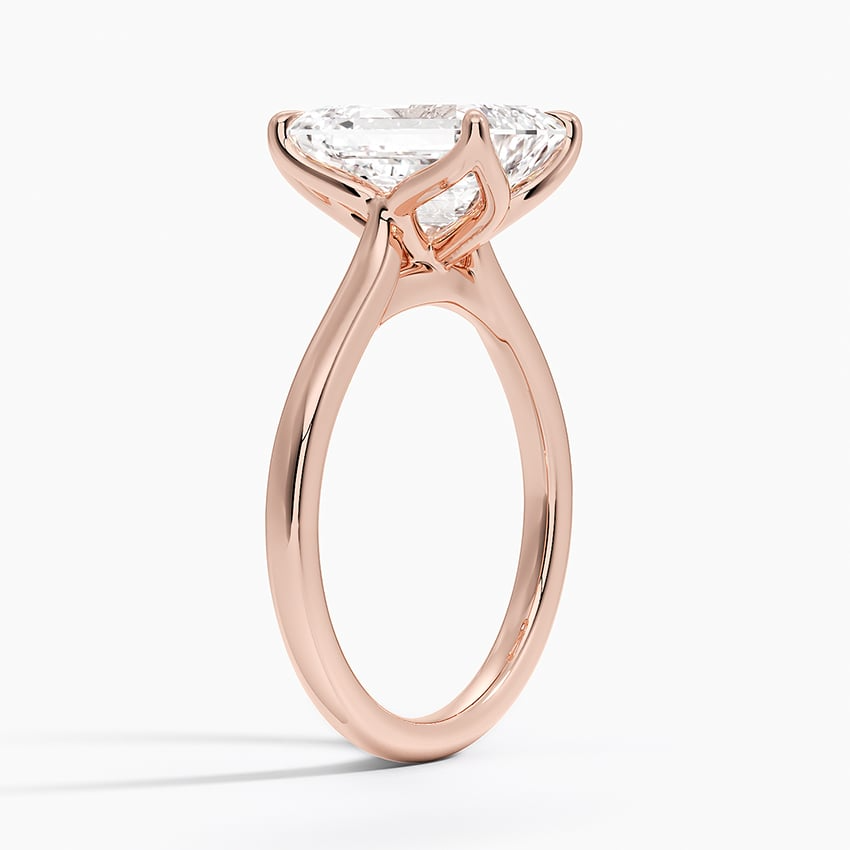 3 CT Emerald Cut Solid Gold Lab Grown Diamond Solitaire