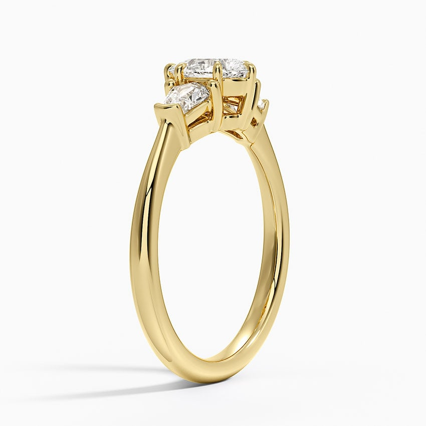 1/2 CT 3 Stone Lab Grown Diamond Pear Cut Engagement Ring