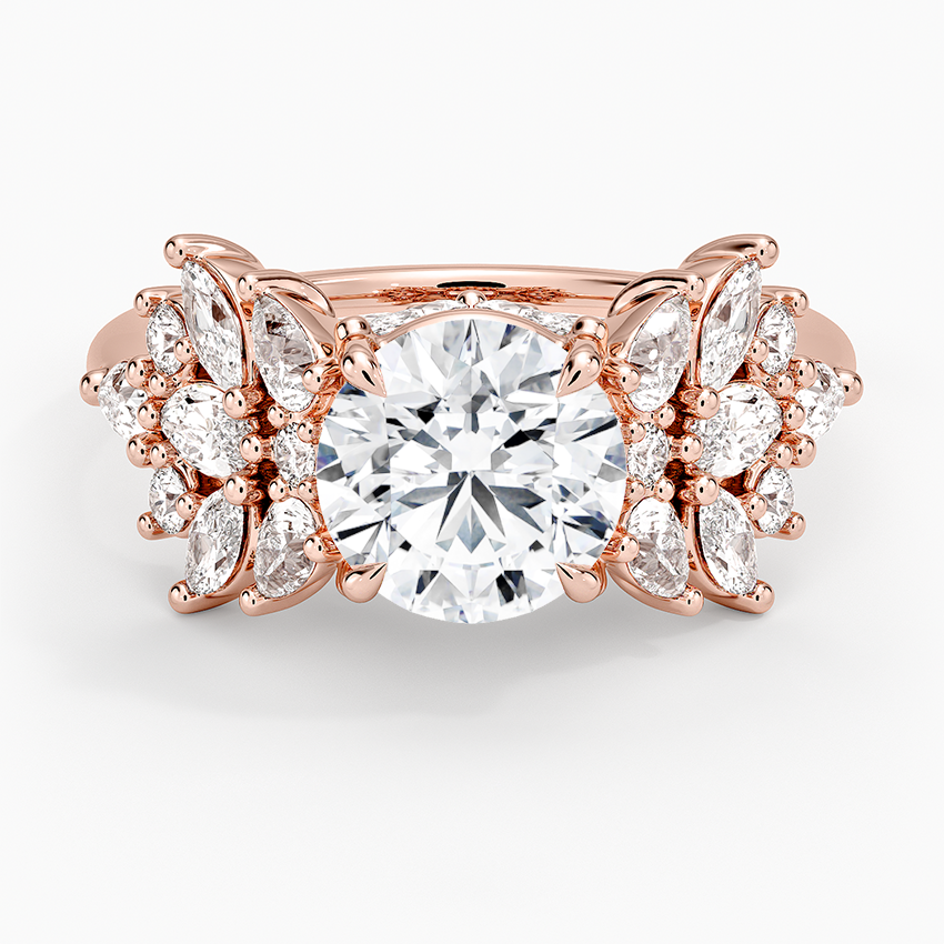 1 1/2 CT Lab Grown Diamond Cluster Engagament Ring