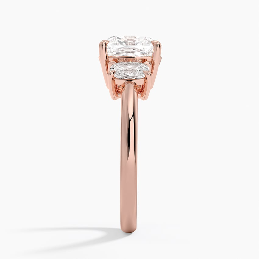 2 1/2 CT Cushion Cut Lab Grown Diamond 3 Stone Ring