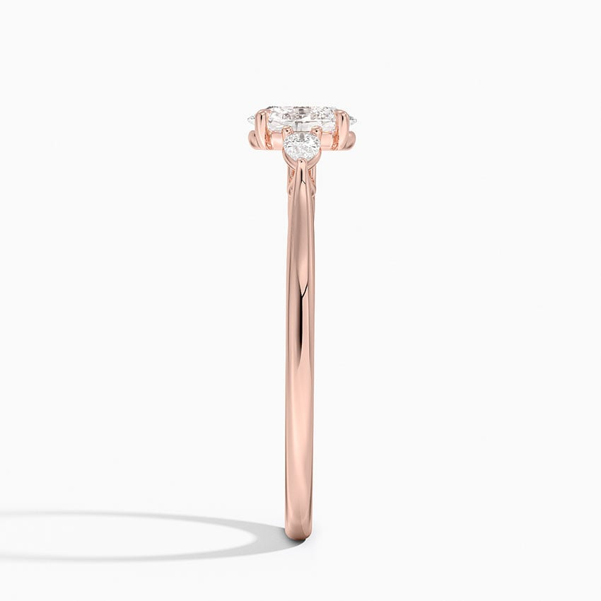 1/2 CT 3 Stone Lab Grown Diamond Solid Gold Engagement Ring