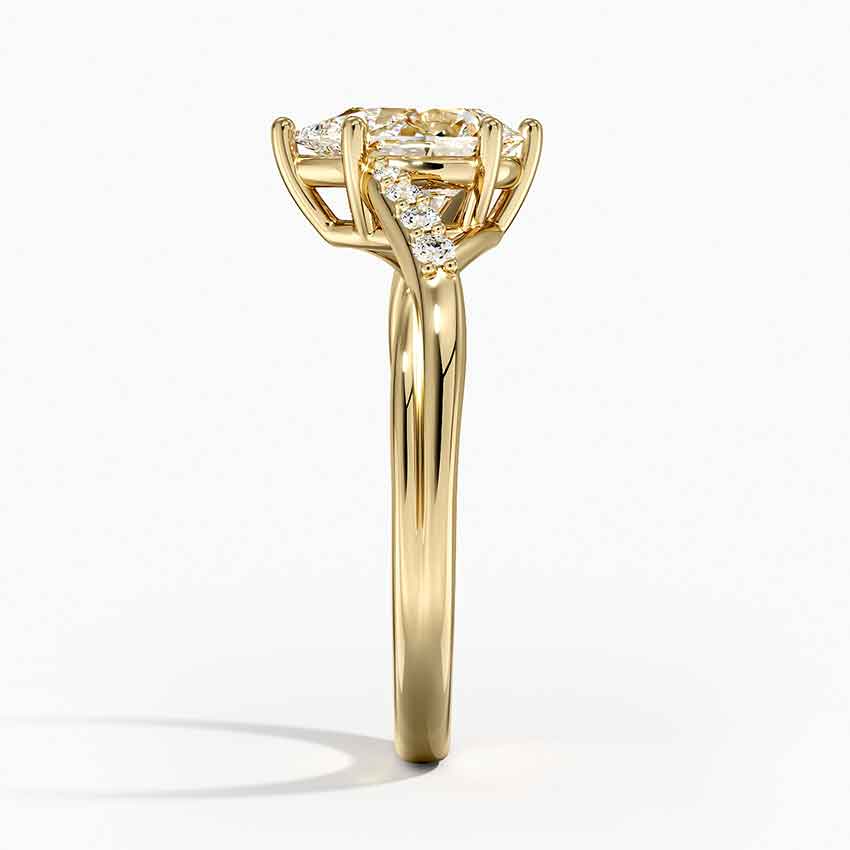 1 CT Lab Grown Diamond Pear Cut Twisted 18k Gold Ring