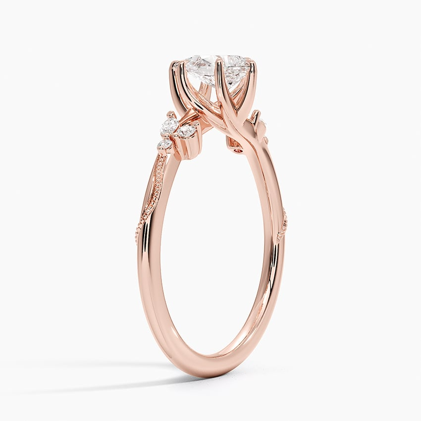 1/2 CT Lab Grown Diamond 18K Yellow Gold Engagement Milgrain Ring