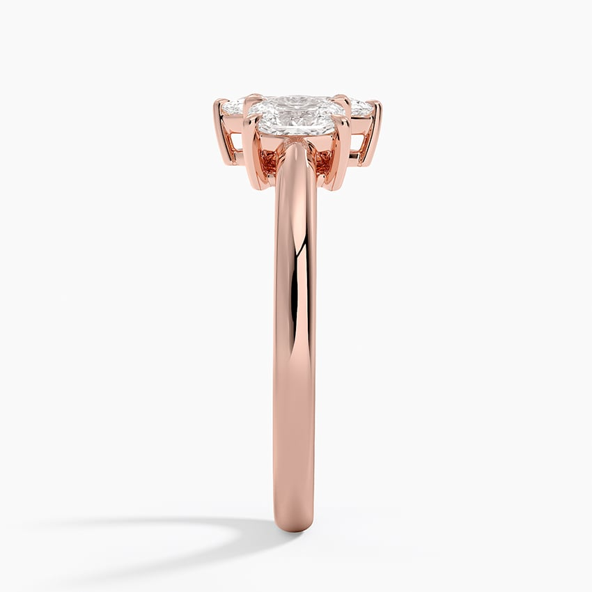1/2 CT Three Stone Diamond 18k Yellow Gold Marquise Lab Grown Ring