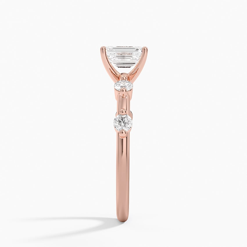 3/4 CT Emerald Cut Lab Grown Diamond 18K Gold Ring