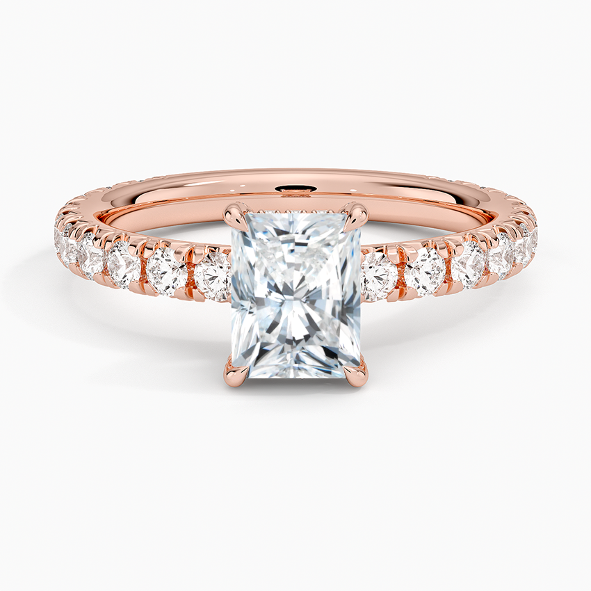1 CT Emerald 3/4 Eternity Lab Grown Diamond Ring