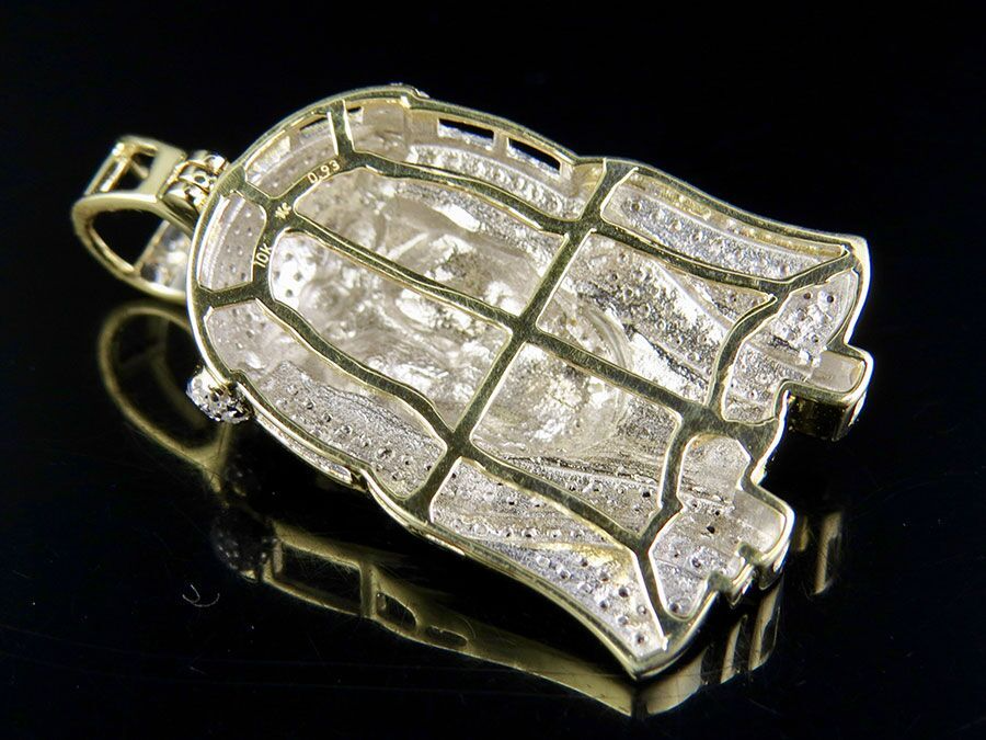 0.93 Inch Gold Lab Grown Diamond Jesus Face Pendant