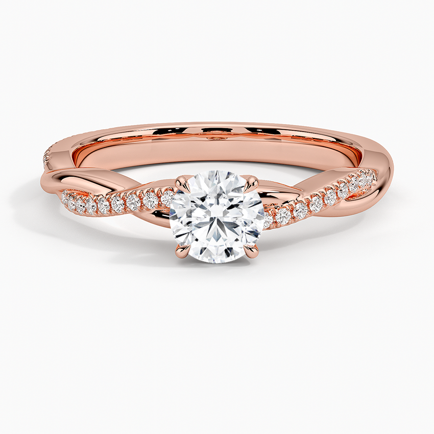 1/2 CT Lab Grown Diamond Twisted Band Half Eternity Ring
