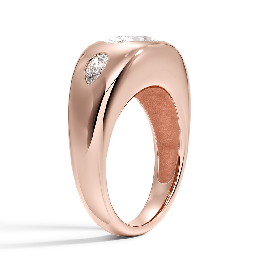 1 1/2 CT 18K Gold Lab Grown Diamond Dom Bezel Ring