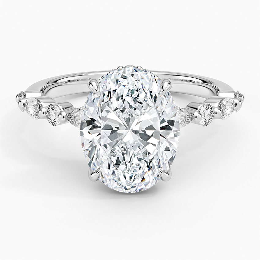 3 CT Half Eternity Lab Grown Diamond Hidden Halo Ring