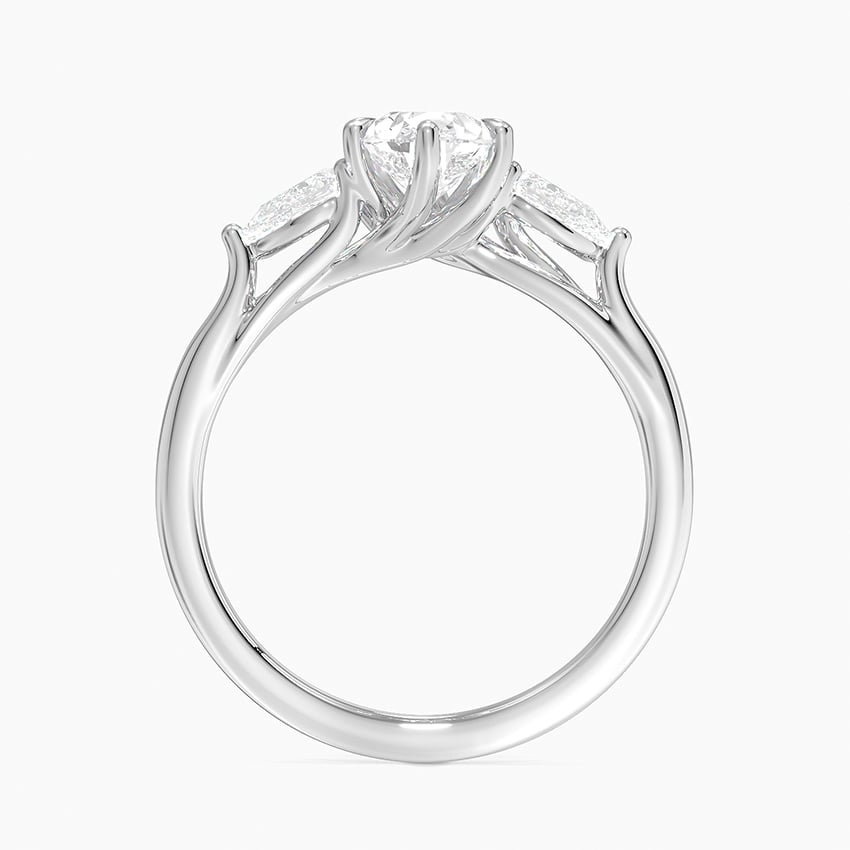 1 CT Pear Cut Lab Grown Diamond 3 Stone Engagement Ring