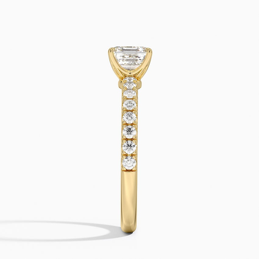 1 CT Asscher Cut Lab Grown Diamond Solid Gold Ring