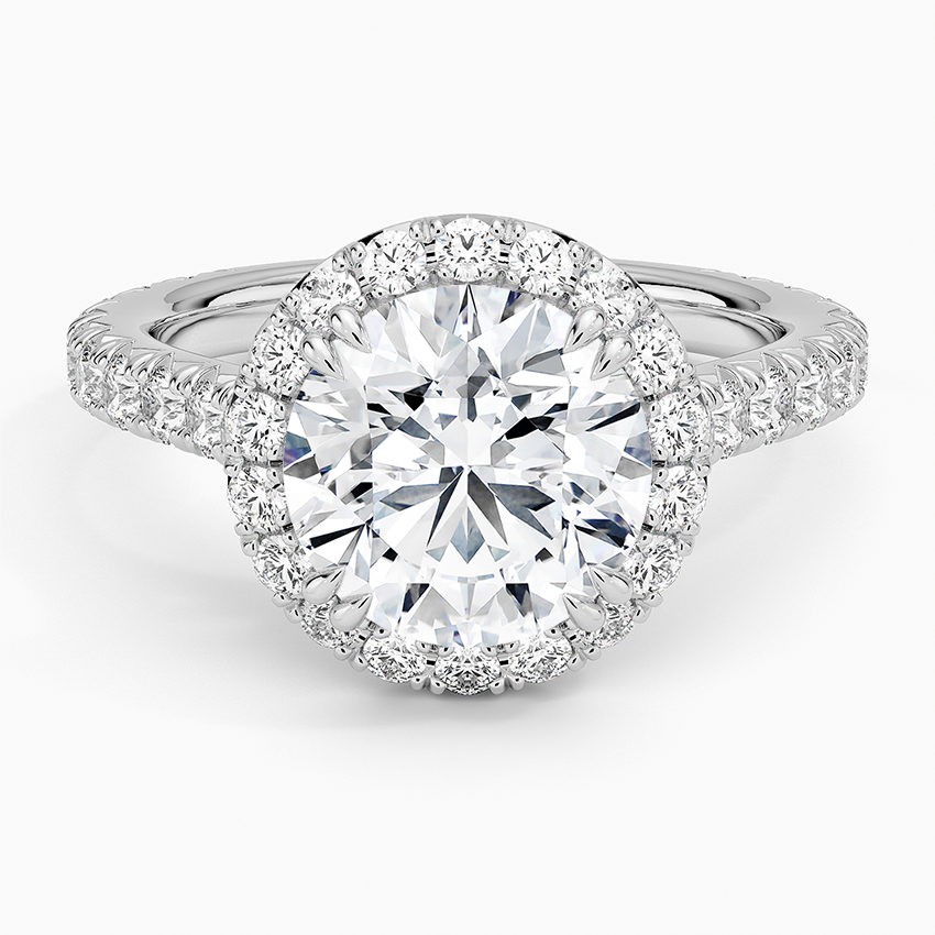 2 1/2 CT Lab Grown Diamond 3/4 Eternity Halo Ring