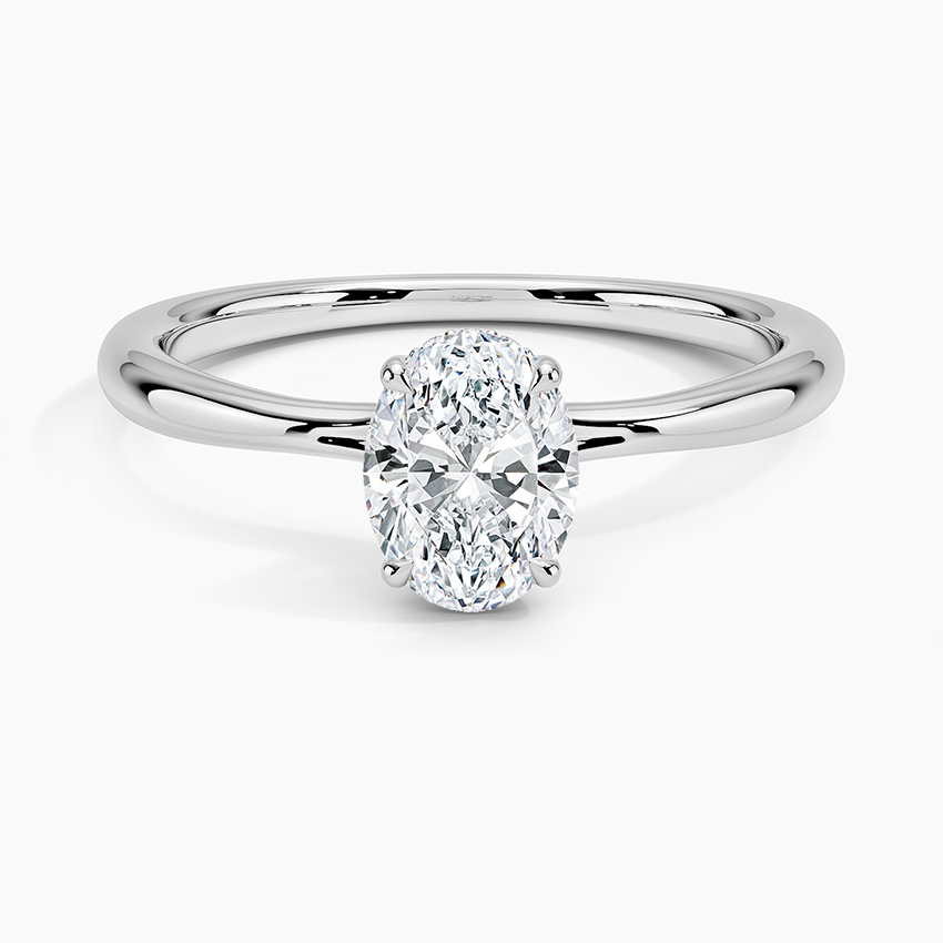 3/4 CT Oval Cut Hidden Halo Labgrown Diamond Ring