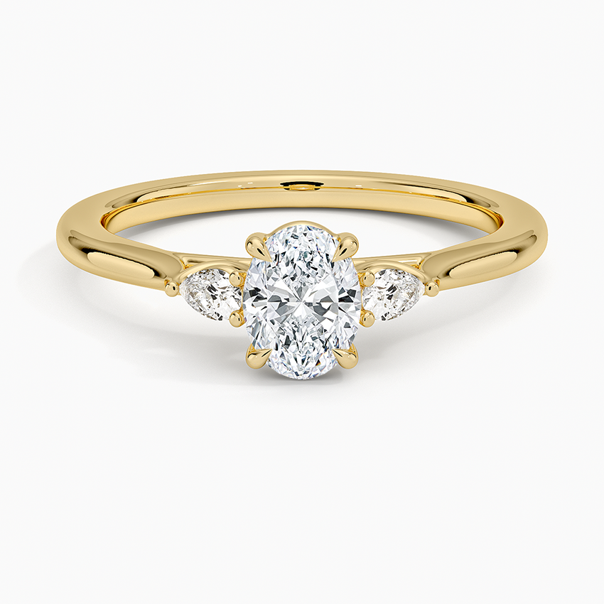 1/2 CT 3 Stone Lab Grown Diamond Solid Gold Engagement Ring