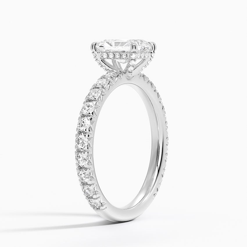 1 CT Emerald 3/4 Eternity Lab Grown Diamond Ring