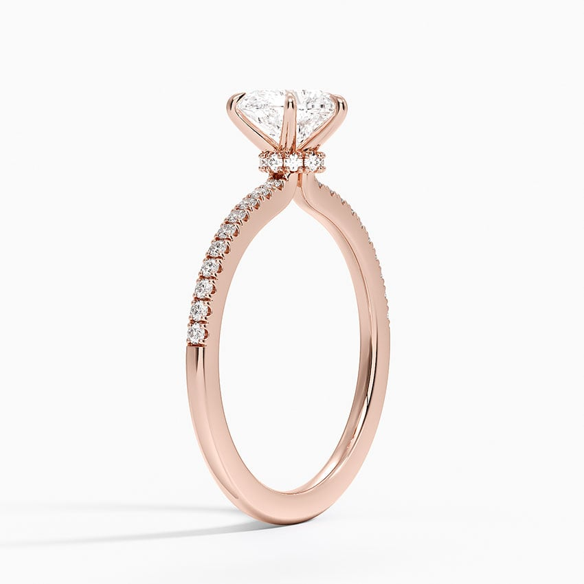 1 CT Lab Grown Diamond Half Eternity Hidden Halo Ring
