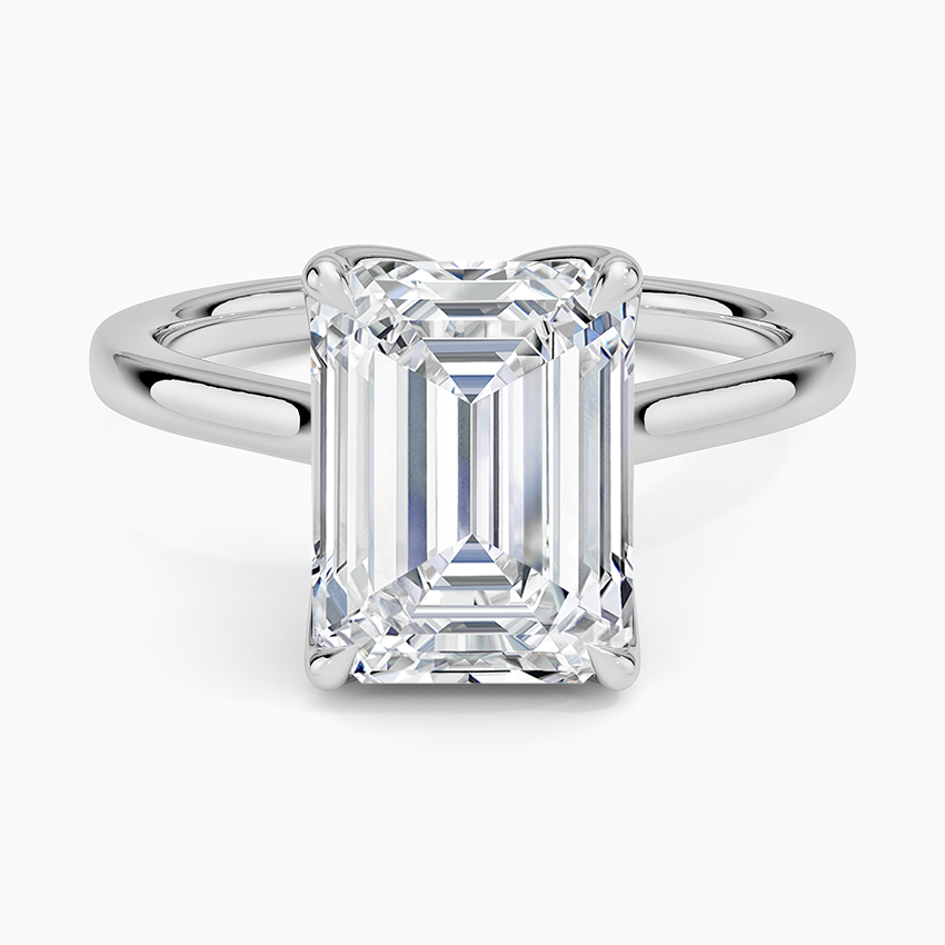 3 CT Emerald Cut Solid Gold Lab Grown Diamond Solitaire