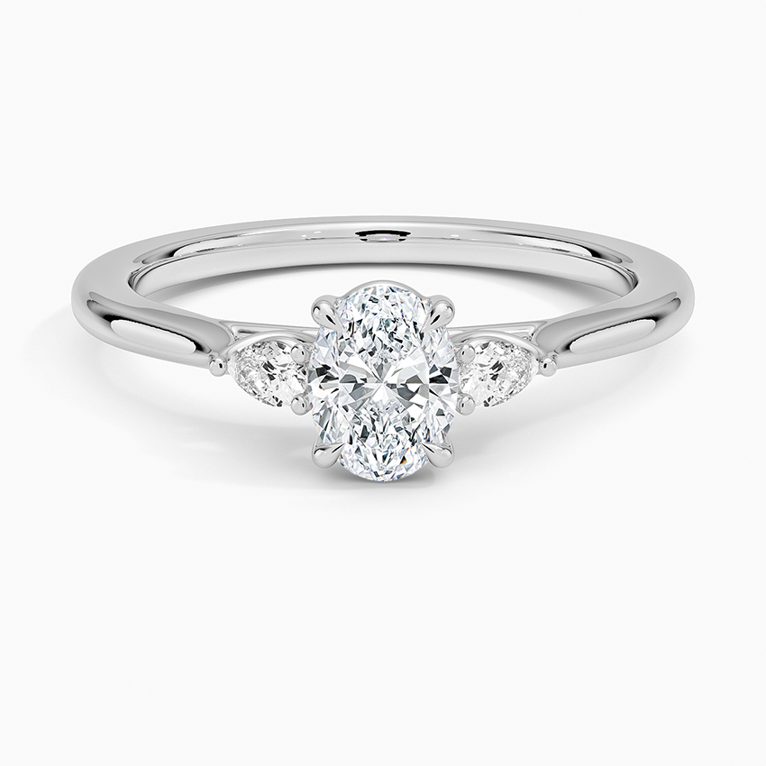 1/2 CT 3 Stone Lab Grown Diamond Solid Gold Engagement Ring