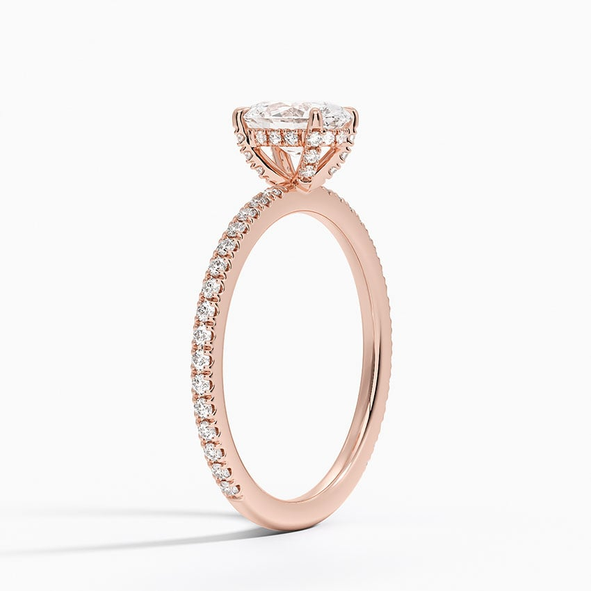 3/4 CT Lab Grown Diamond Yellow White Rose Engagement ring