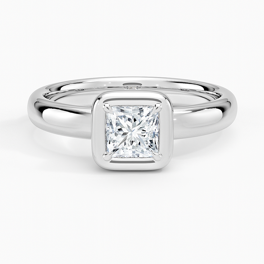 1/2 CT Lab Grown Diamond Bezel Set Solitaire Engagement Ring