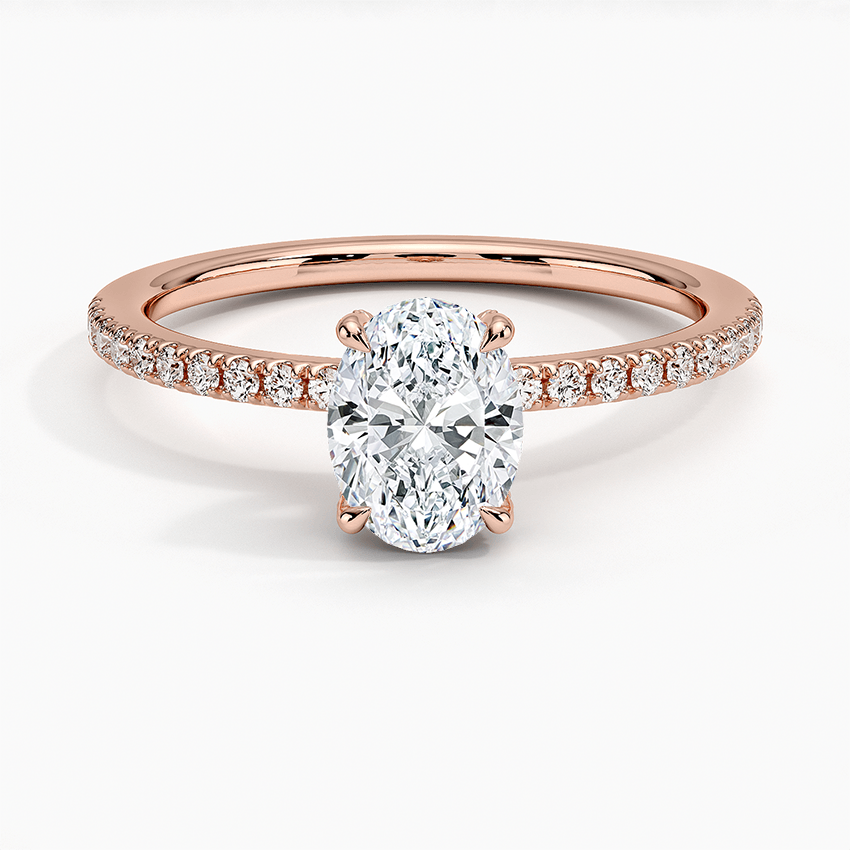 3/4 CT Half Eternity Oval Cut Lab Grown Diamond Ring