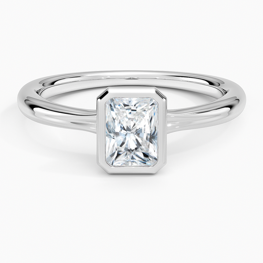 3/4 CT Radiant Cut Lab Grown Diamond Bezel Solitaire Ring