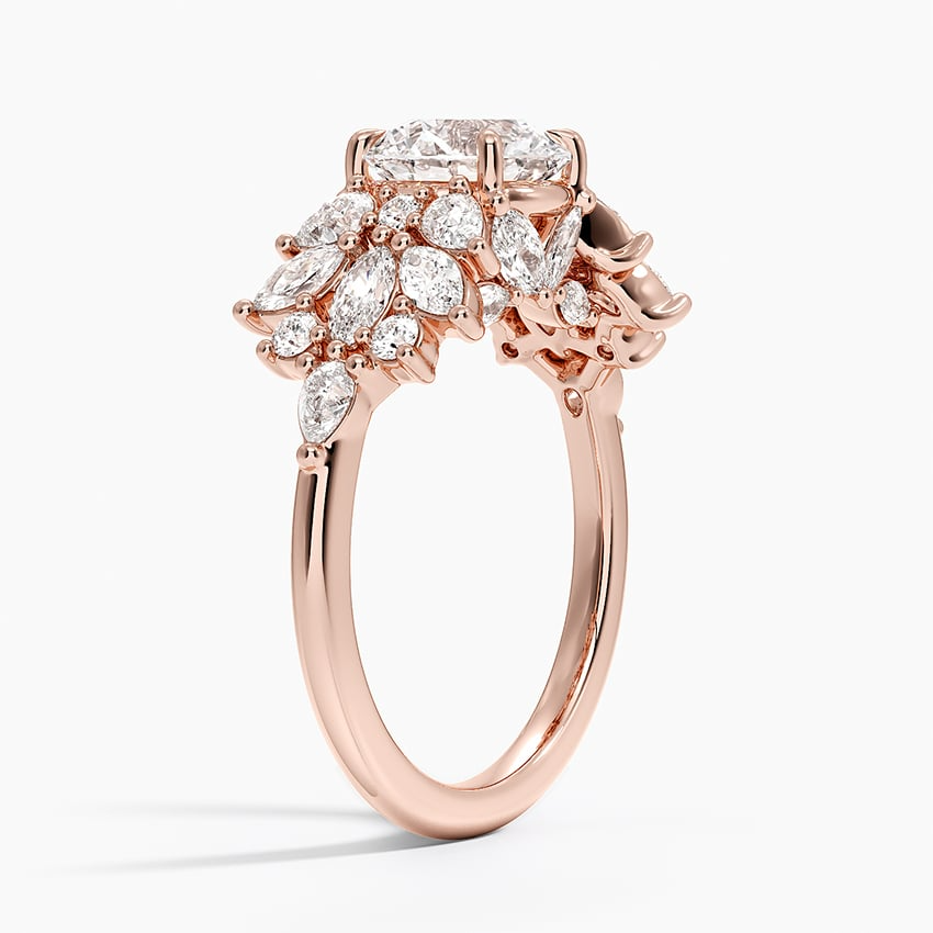1 1/2 CT Lab Grown Diamond Cluster Engagament Ring
