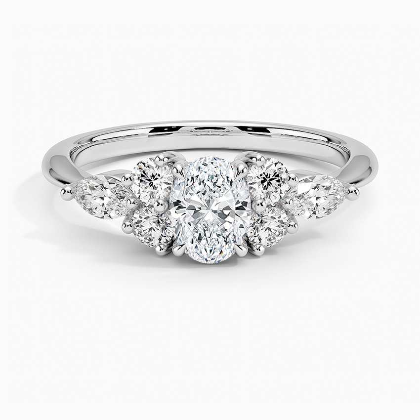 1/2 CT Lab Grown Diamond Cluster Engagement Ring