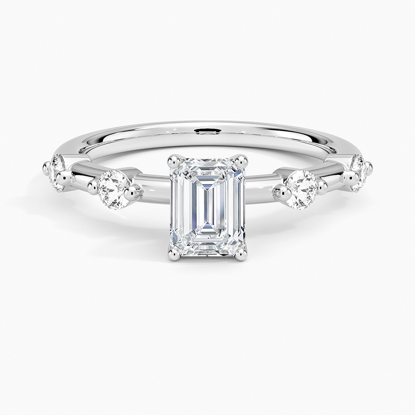 3/4 CT Emerald Cut Lab Grown Diamond 18K Gold Ring