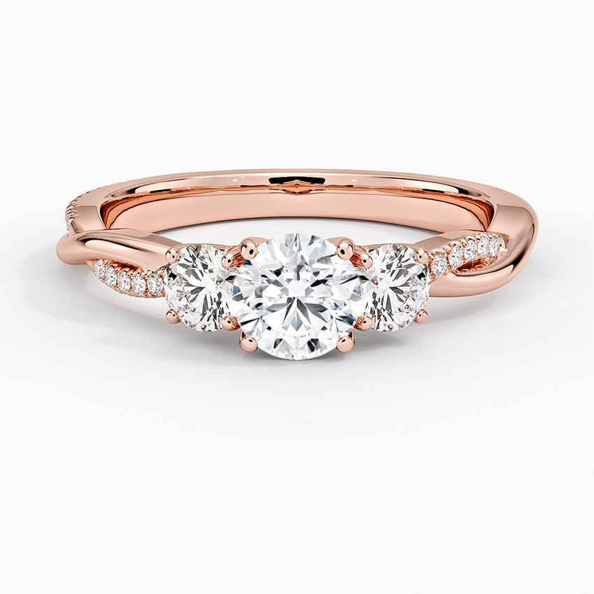 1/2 CT Twisted Band Lab Drown Diamond Engagement Ring
