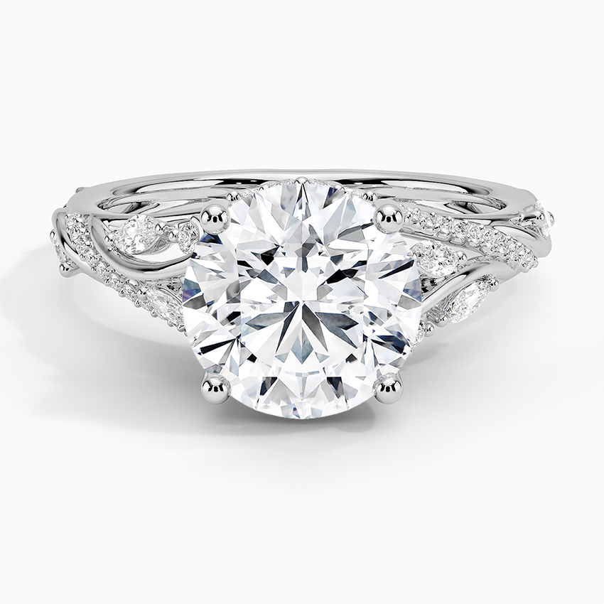 2 1/2 CT Milgrain Lab Grown Diamond Cluster Engagement Ring
