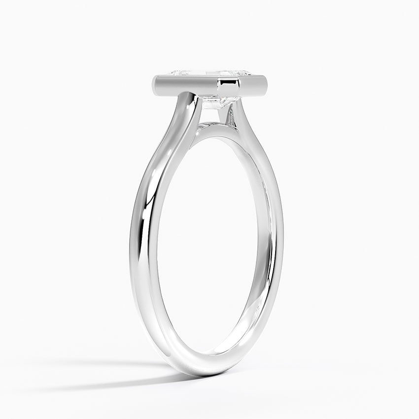 1 CT 2mm Bezel Ring Lab Grown Solitaire Gold Engagement Ring