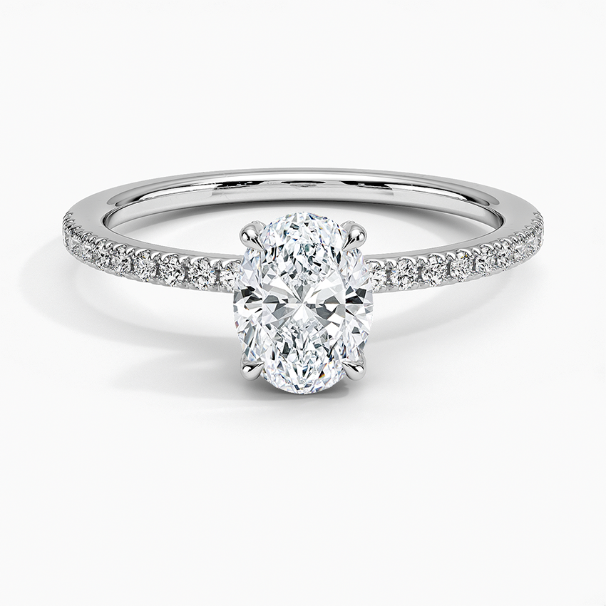 3/4 CT Half Eternity Oval Cut Lab Grown Diamond Ring