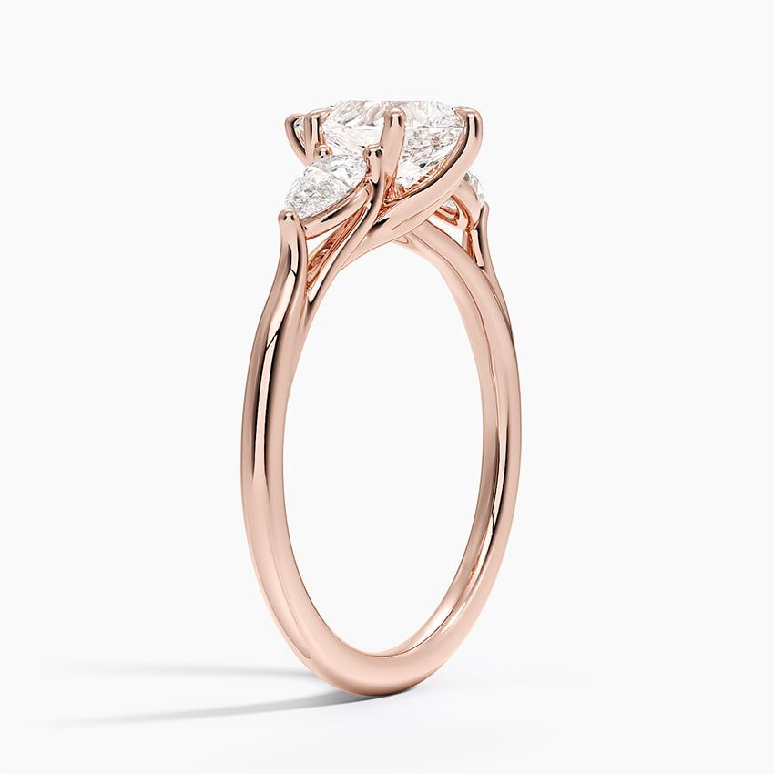 1 CT Pear Cut Lab Grown Diamond 3 Stone Engagement Ring