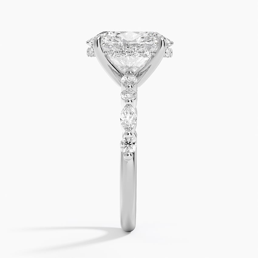 3 CT Half Eternity Lab Grown Diamond Hidden Halo Ring