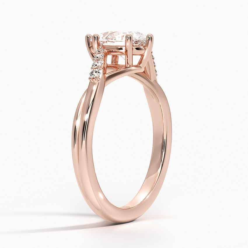 1 CT Lab Grown Diamond Pear Cut Twisted 18k Gold Ring
